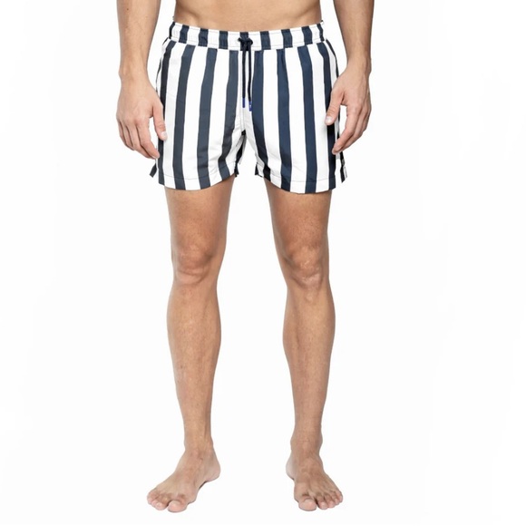 Sunny Patoche Striped Green and White Swim Trunks Retail $148 - Picture 6 of 7